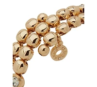 Anne Klein Gold-Tone Bezel Stone Crystal Star Coil Bracelet