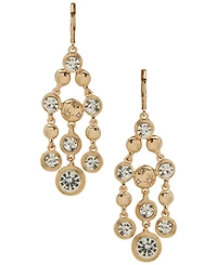 Anne Klein Crystal Stone Gold-Tone Star Chandelier Earrings