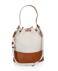 Picnic Time Sirolo Canvas and Leatherette 11.8" Bucket Tote Bag