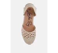 Sea Breeze Woven Lace-Up Espadrille Wedges