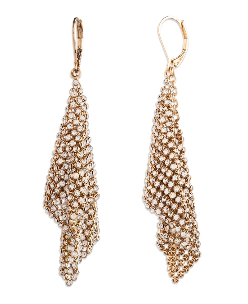 Lauren Ralph Lauren Glass Stone Mesh Double Drop Earrings