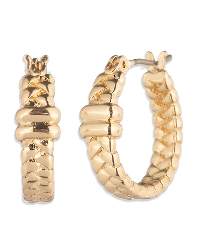 Lauren Ralph Lauren Gold-Tone Herringbone Hoop Earrings