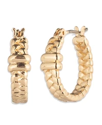 Lauren Ralph Lauren Gold-Tone Herringbone Hoop Earrings
