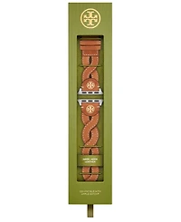 Tory Burch Women's Luggage Braided Leather Band for Apple Watch 38mm/40mm