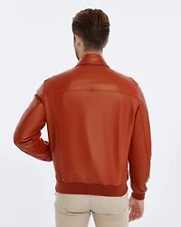 Furniq Uk Men's Leather Bomber Jacket, Created for Macy's