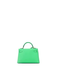 Pre-Owned Hermes Kelly 20 Handbag Green Chevre Mysore with Gold Hardware