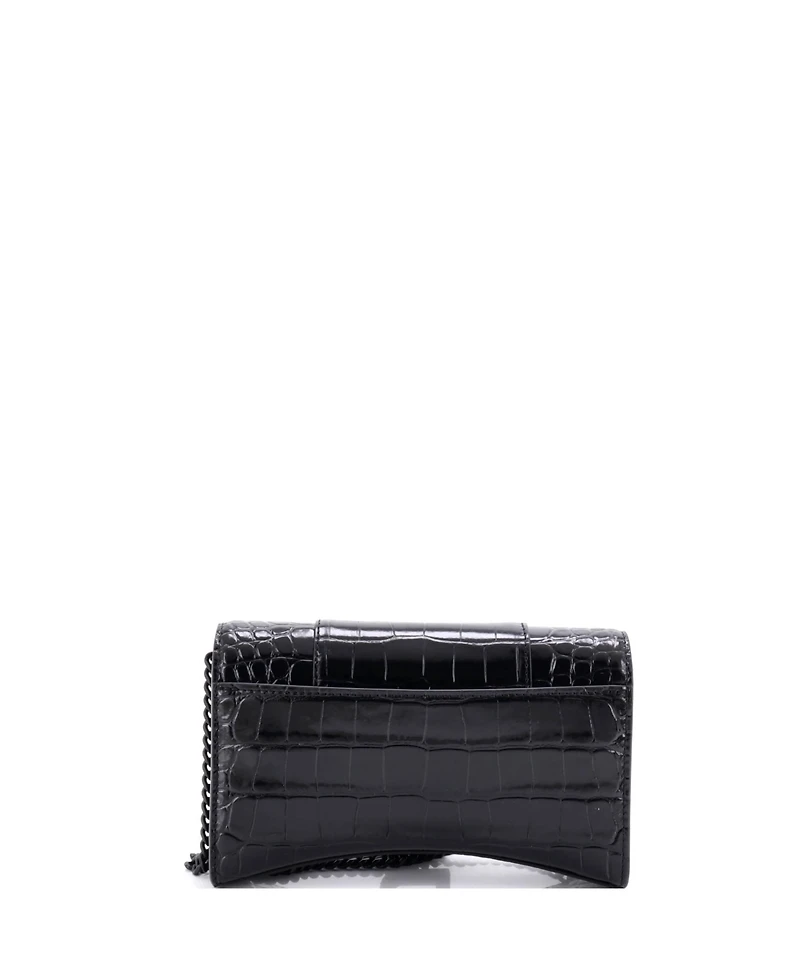 Pre-Owned Balenciaga Hourglass Chain Wallet Embossed Leather