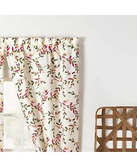 Ellis Vintage Stylish Medium Scale Printed Vine Pattern 1.5" Rod Pocket Tailored Pair with Ties 56"x63" Pecan