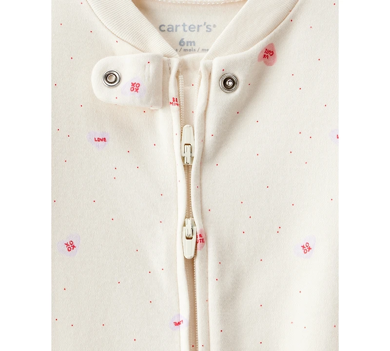 Carter's Baby Girls Candy Heart Print Sleep and Play Pajama