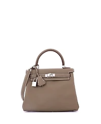 Pre-Owned Hermes 25 Handbag Grey Swift with Palladium Hardware