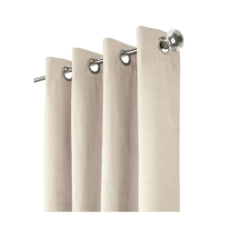 Thermaplus Shadow Window Treatment Blackout Grommet Curtain Panel 52" x 108" for Bedroom Livingroom Off-white