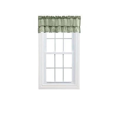 Ellis Stacey 1.5" Rod Pocket High Quality Fabric Solid Color Window Ruffled Filler Valance 54"x13