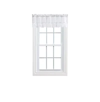Ellis Stacey 1.5" Rod Pocket High Quality Fabric Solid Color Window Ruffled Filler Valance 54"x13" White