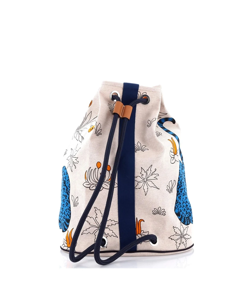 Pre-Owned Hermes Sac Marin Rucksack Backpack Printed Toile