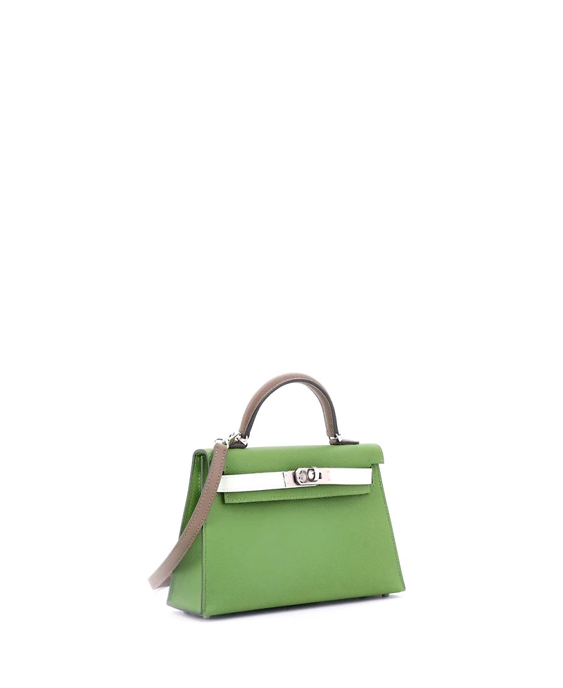 Pre-Owned Hermes Kelly 20 Handbag Tricolor Epsom with Palladium Hardware