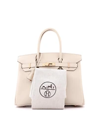 Pre-Owned Hermes Birkin 30 Handbag Light Epsom with Rose Gold Hardware