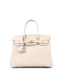 Pre-Owned Hermes Birkin 30 Handbag Light Epsom with Rose Gold Hardware