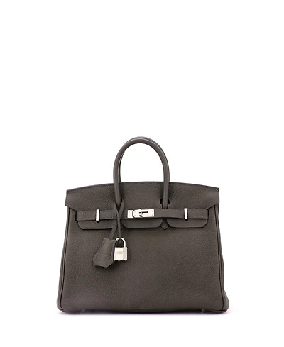 Pre-Owned HERMES Birkin 25 Handbag Green Togo with Palladium Hardware