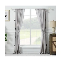 Greenland Home Fashion Monterrey 3" Rod Pocket Light Filtering Curtain Panel Pair Each Panel 42" x 84" Gray