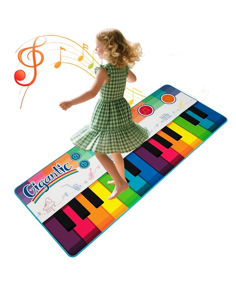 Sugift Floor Piano Dance Mat for Kids Musical Playmat with 8 Instrument Sounds