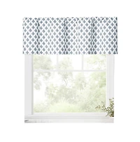 Ellis Curtain Manchester 3" Rod Pocket 100% Cotton Machine Wash and Dry Scallop Valance Lined 50" x 16" Blue