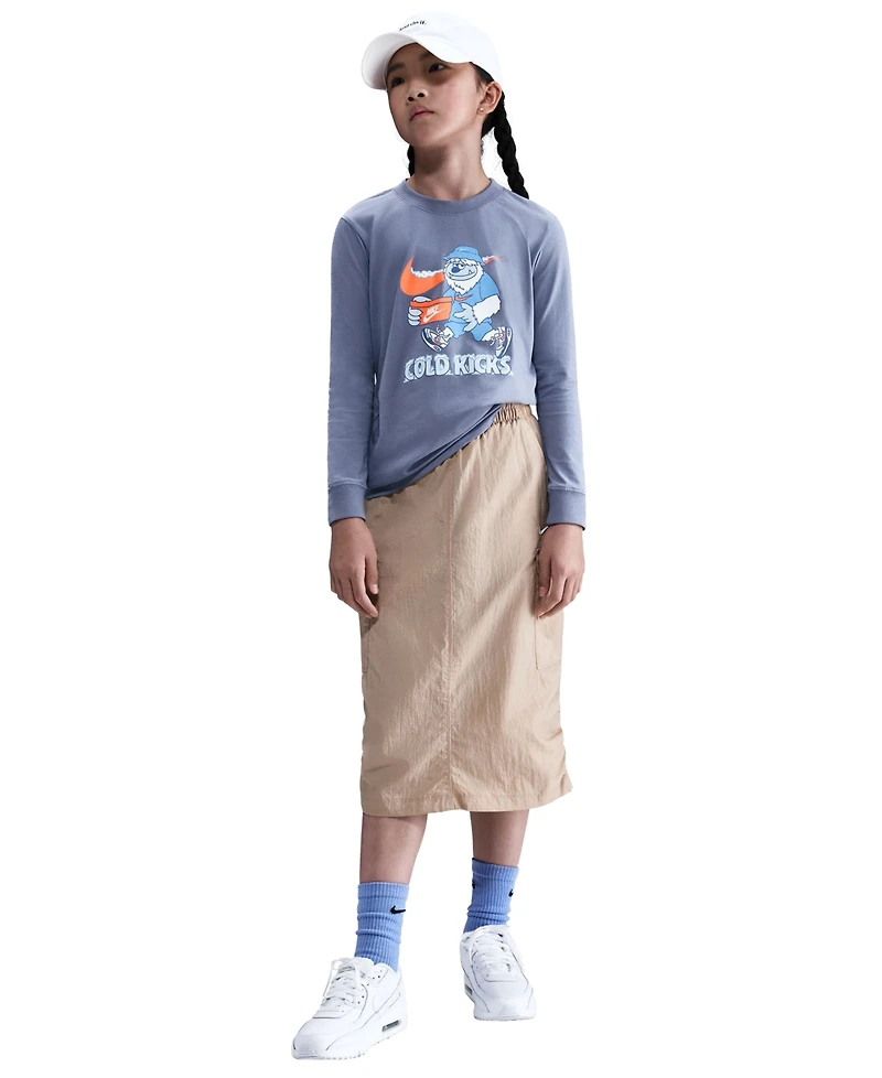 Nike Girls Sportswear Printed Long-Sleeve T-Shirt