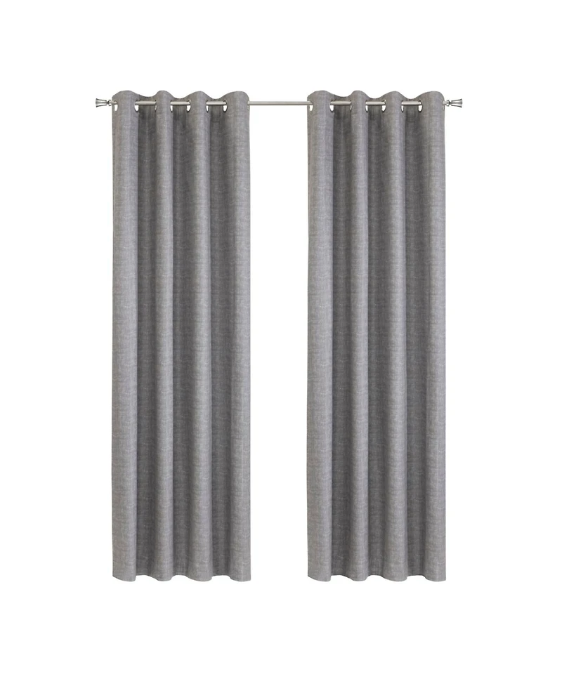 Thermaplus 100% Polyester Mason Lightweight Texture Printed Blackout Grommet Curtain Panel 52" x Grey