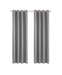 Thermaplus 100% Polyester Mason Lightweight Texture Printed Blackout Grommet Curtain Panel 52" x Grey