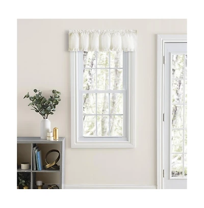 Home Classic Narrow Ruffle Rod Pocket Valance 74" x 12" Natural by Ellis Curtain
