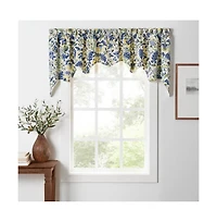Ellis Curtain Regency Swag Shaped 3" Rod Pocket Valances for Windows 100" x 30" Blue