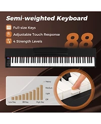 Sugift 88-Key Keyboard Piano Set with Adjustable Stand