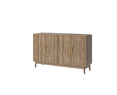Casainc Storage Cabinet With Carved Door Adjustable Layer Board