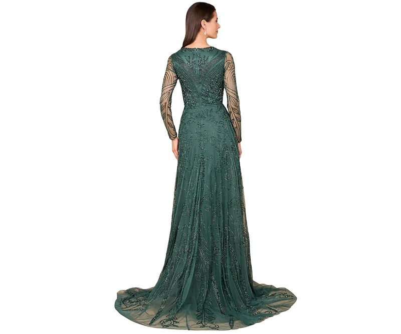 Lara Women's A-line Beaded Dress with Sleeves