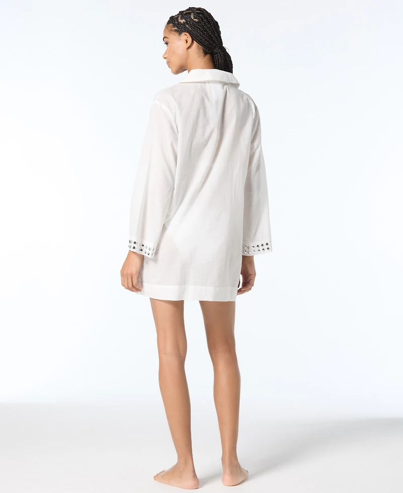 Michael Kors Women's V-Neck Cover Up Shirt
