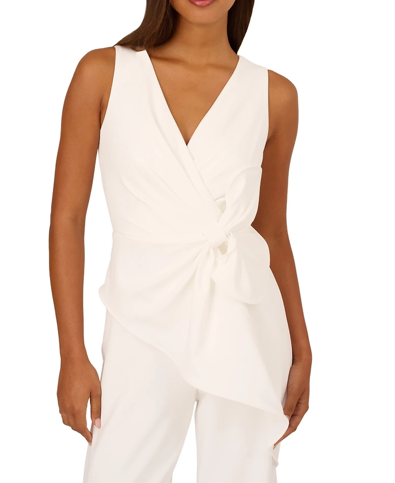 Adrianna Papell Women's Sleeveless Bow Jumpsuit