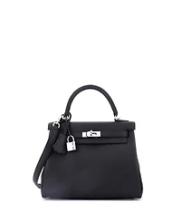 Pre-Owned Hermes Kelly 25 Handbag Swift with Palladium Hardware