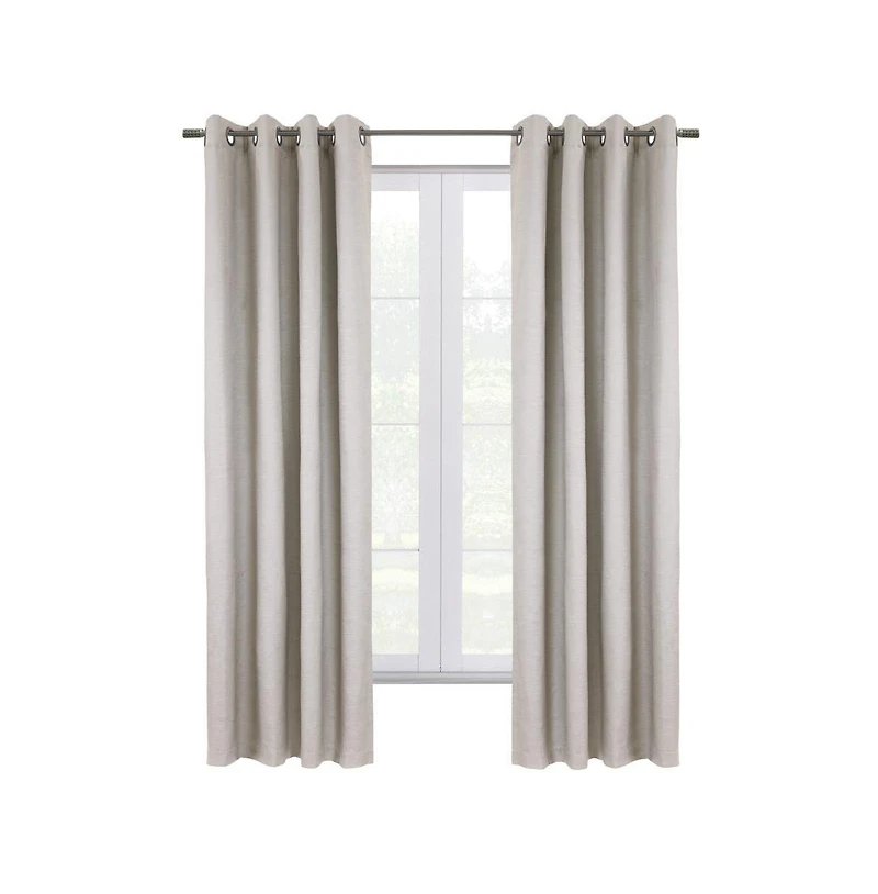 Commonwealth Shadow Grommet Dressing Window Curtain Panel - 52"x95", Off-white