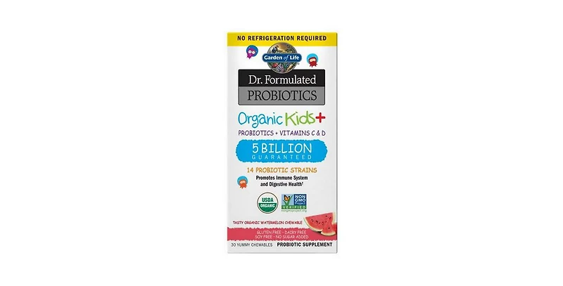 Garden of Life Dr. Formulated Probiotics Kids + 5 Billion Cfu ,Watermelon, 30 Chewable Tabs