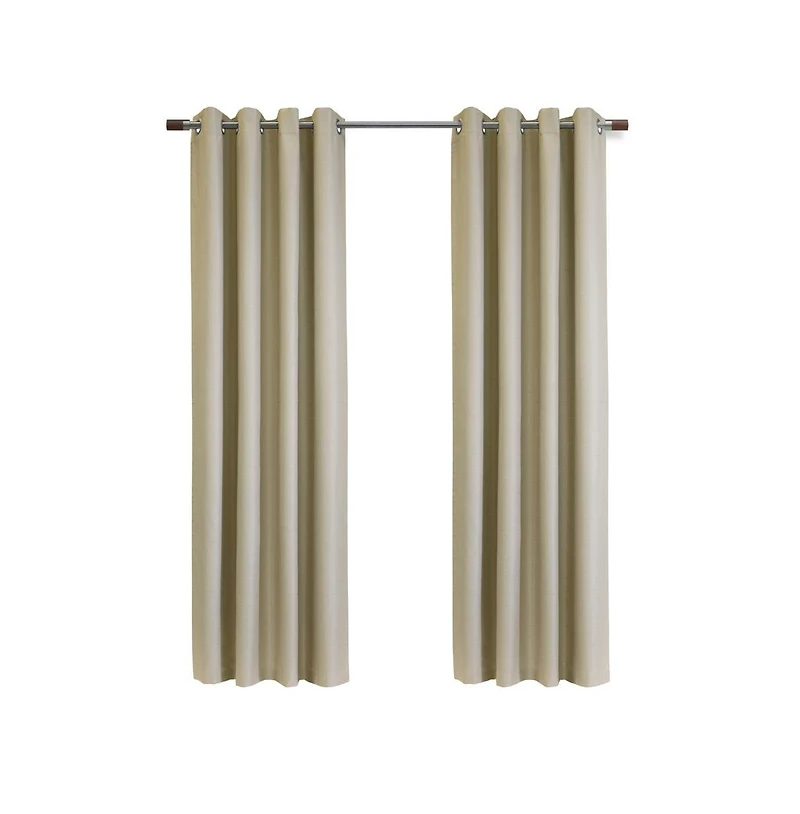 Thermaplus Newberry Blackout Window Treatment Grommet Curtain Panel for Bedroom Livingroom 52" x 95" Linen
