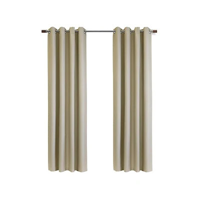 Thermaplus Newberry Blackout Window Treatment Grommet Curtain Panel for Bedroom Livingroom 52" x 95" Linen