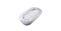 Grey White Human Dog Bed Washable Faux Fur Dog Bed Napping Orthopedic Dog Bed