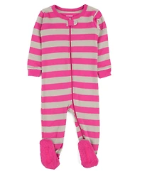 Leveret Kids Footed Cotton Striped Holiday Pajamas