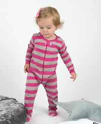 Leveret Kids Footed Cotton Striped Holiday Pajamas