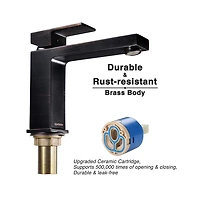 Aquaterior Wall Mount Ceramic Sink w/ Bathroom Square Single Handle Faucet Orb