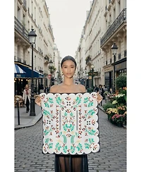 Jessie Zhao New York Double Sided Silk Scarf Floral Parade