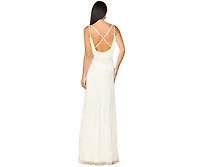 Lara Women's Beaded Gown with Cowl Back