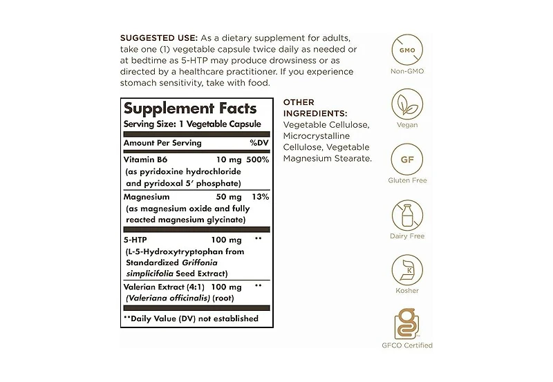 Solgar 5-htp ,100 mg ,90 Veg Caps