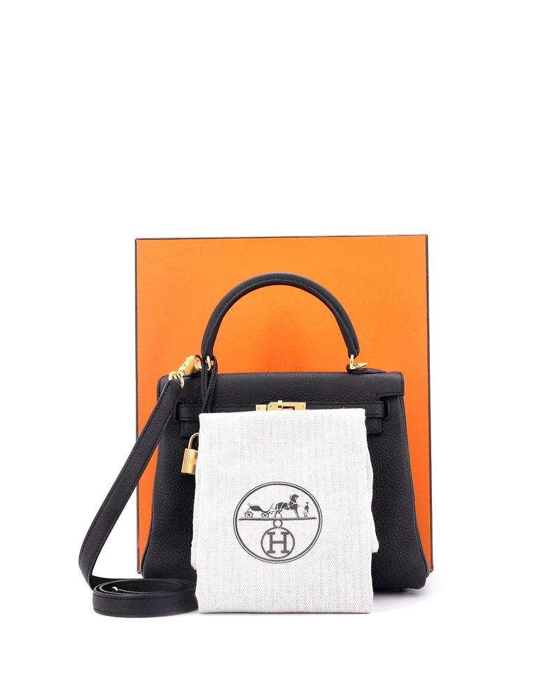 Pre-Owned Hermes Kelly 25 Handbag Togo with Gold Hardware
