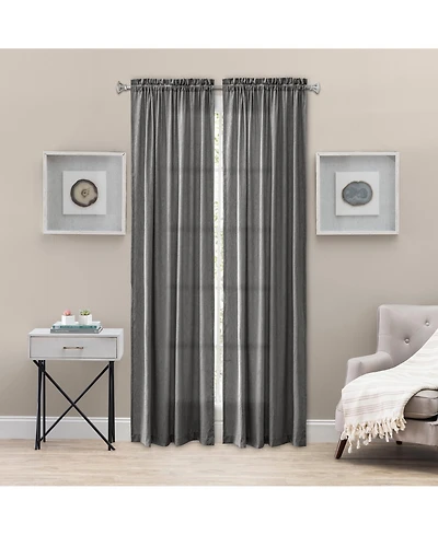 Ellis Curtain Portland Crushed Taffeta Rod Pocket Tailored Panel - 48" x Grey