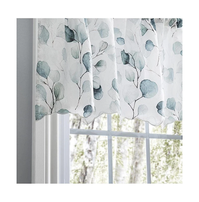 Ellis Curtain Eucalyptus Crushed Taffeta Rod Pocket Valance - 48x15", Spa